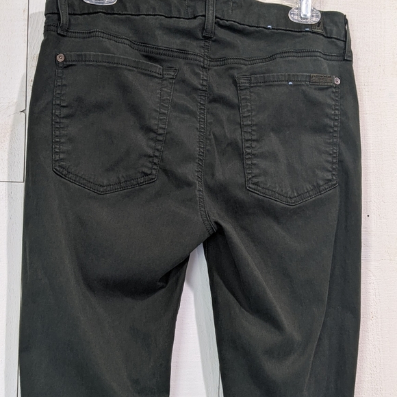 7 for All Mankind Blair Dark Green Soft Brushed Cotton Super Skinnies - Picture 10 of 14